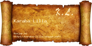 Karaba Lilla névjegykártya